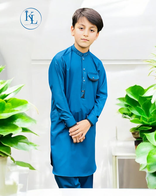 Dodger Blue Kameez Shalwar