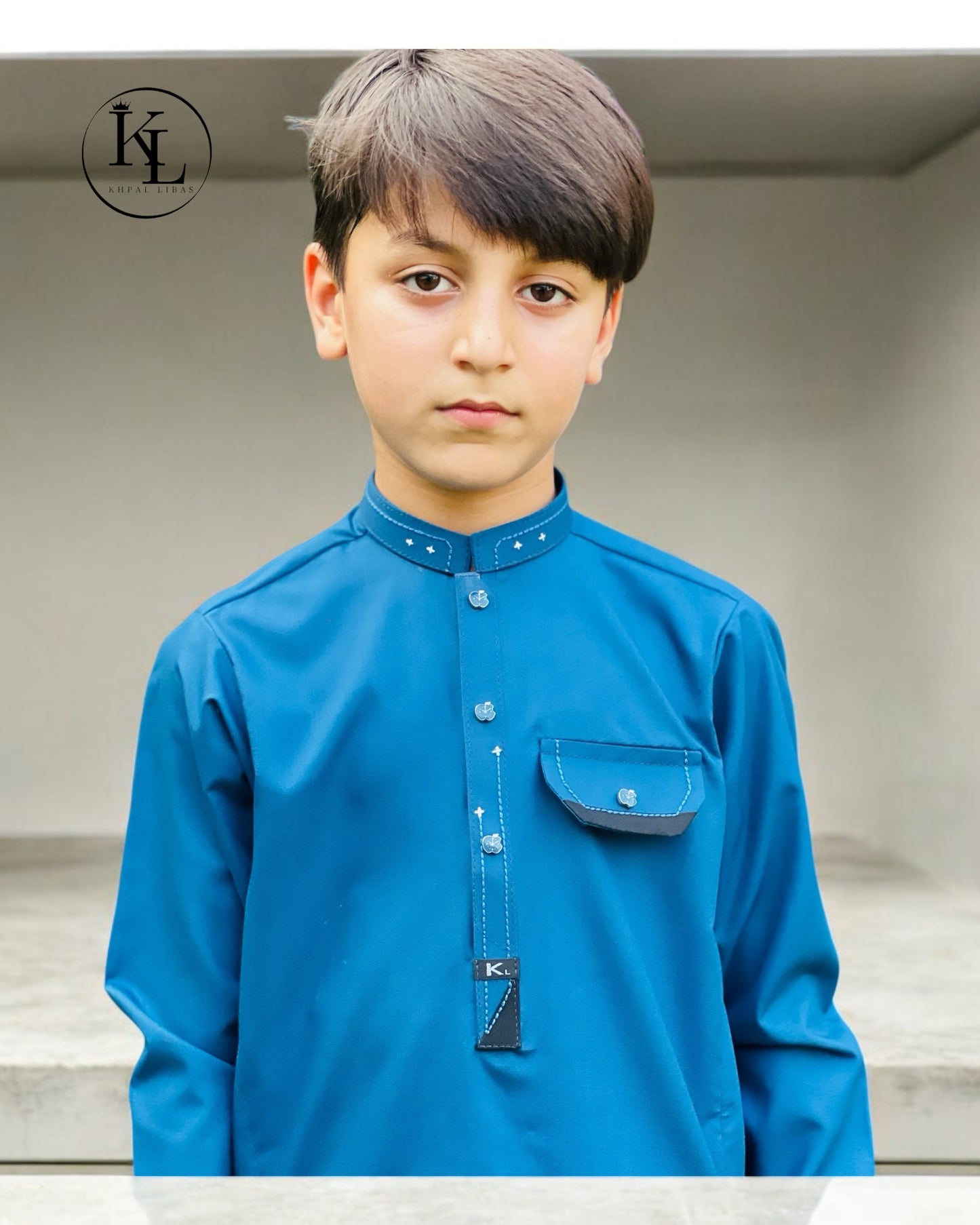 Dodger Blue Kameez Shalwar