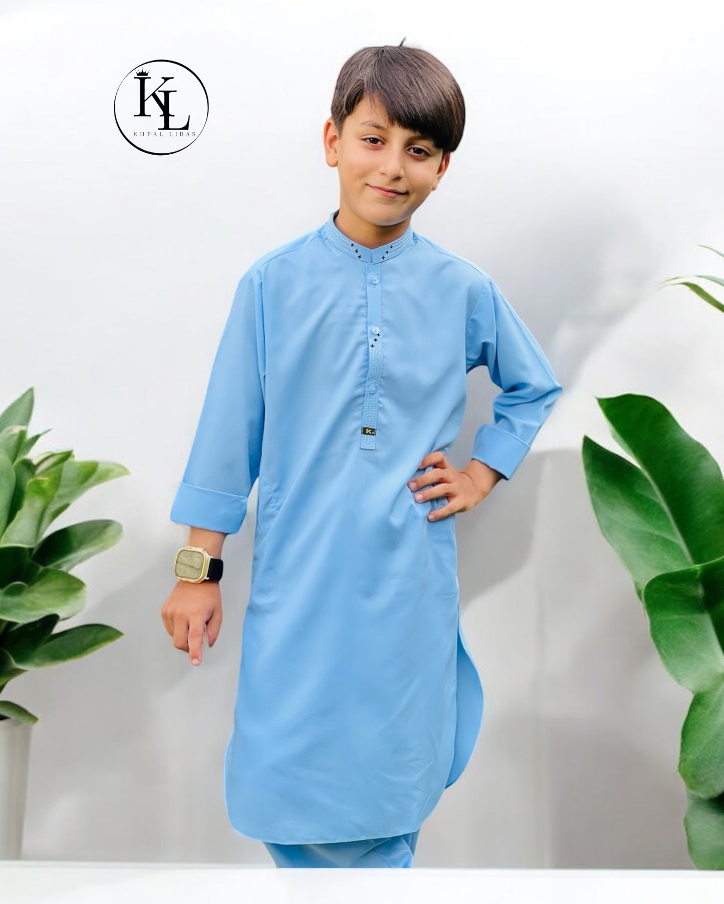 Sky Blue Kameez Shalwar