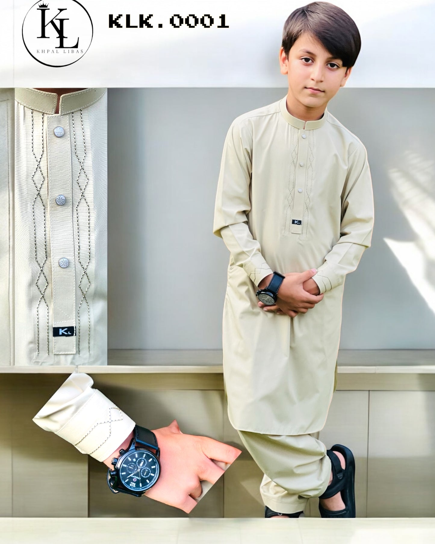 Cream Kameez Shalwar(KLK:0001)