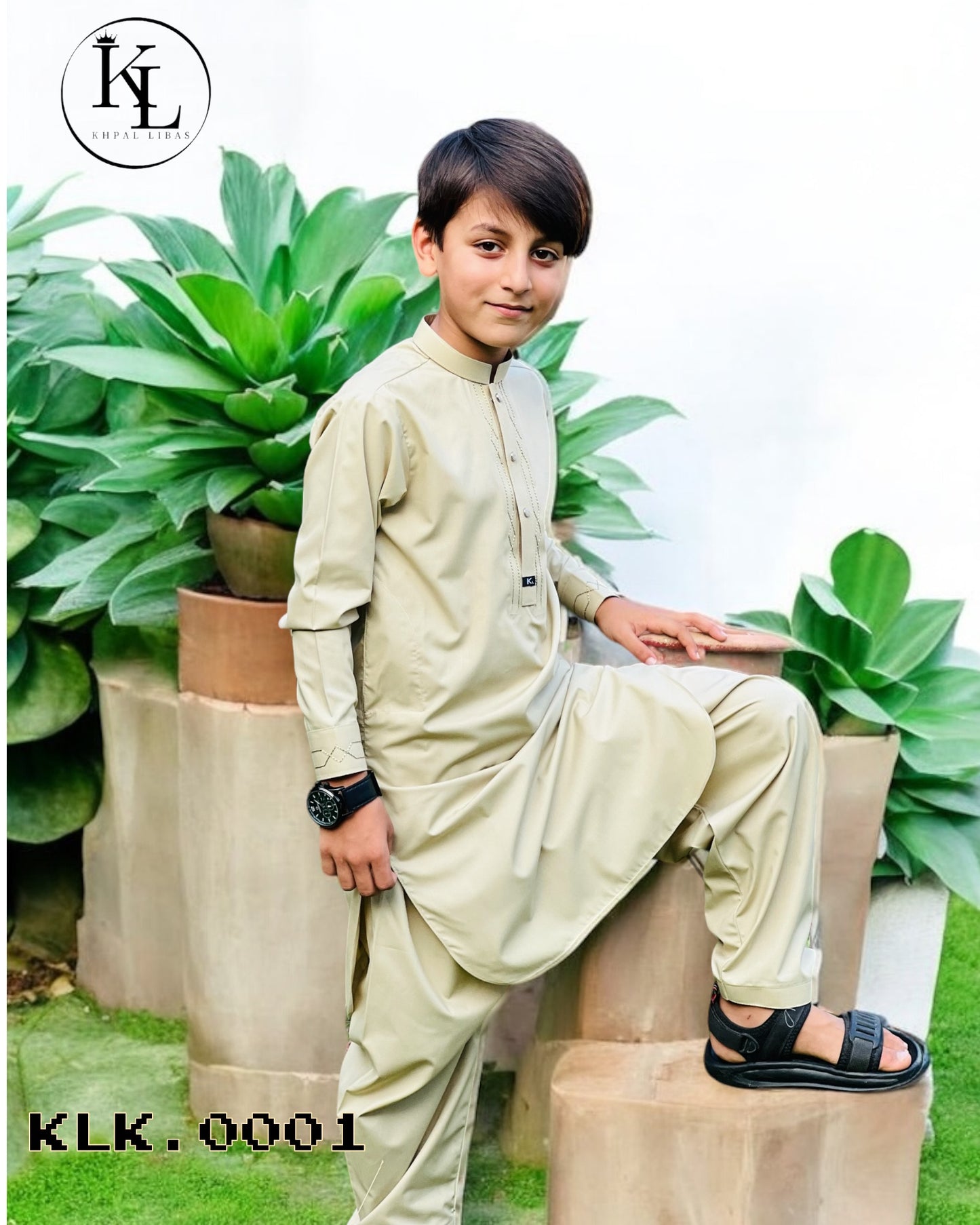 Cream Kameez Shalwar(KLK:0001)