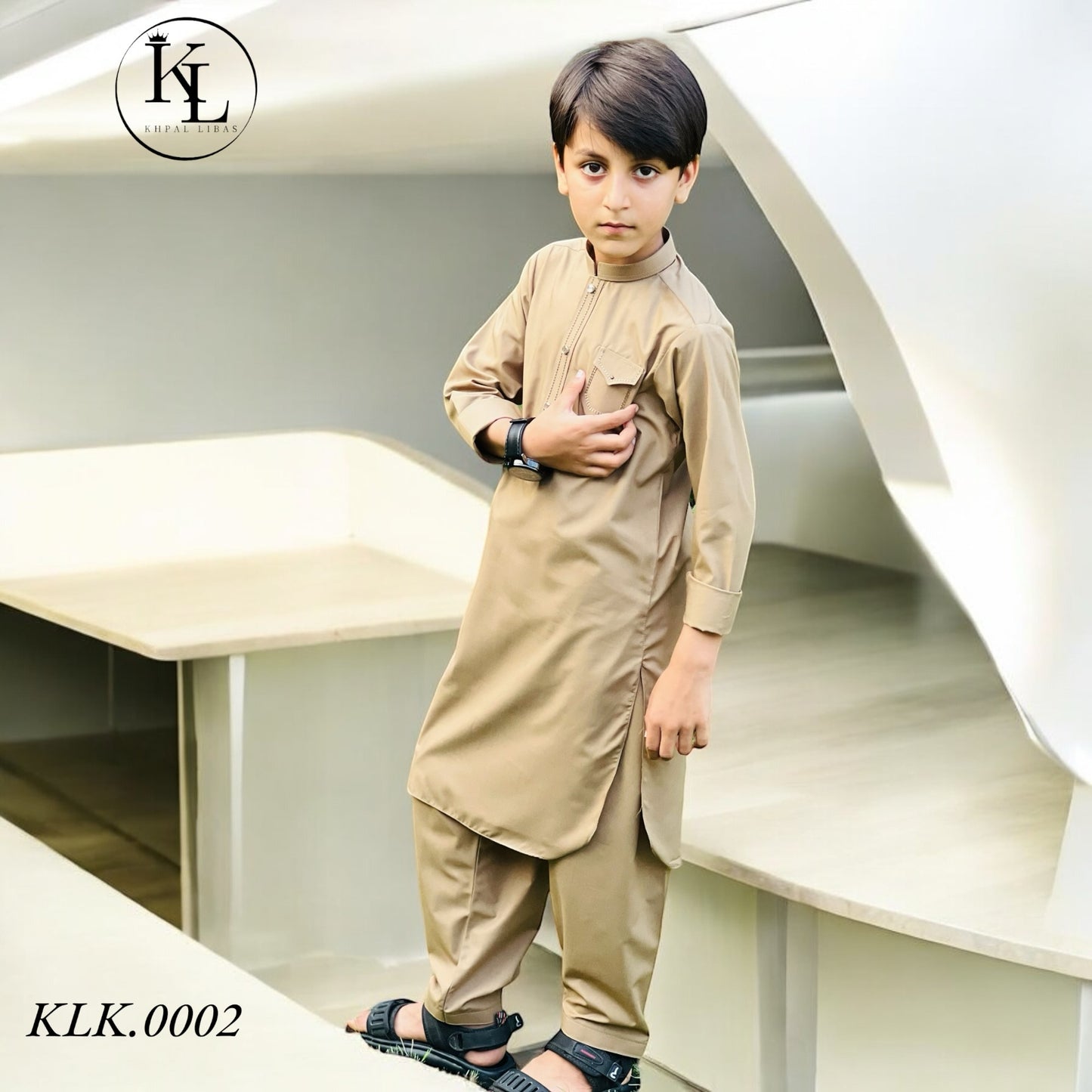 Beige Kameez Shalwar(KLK: 0002)