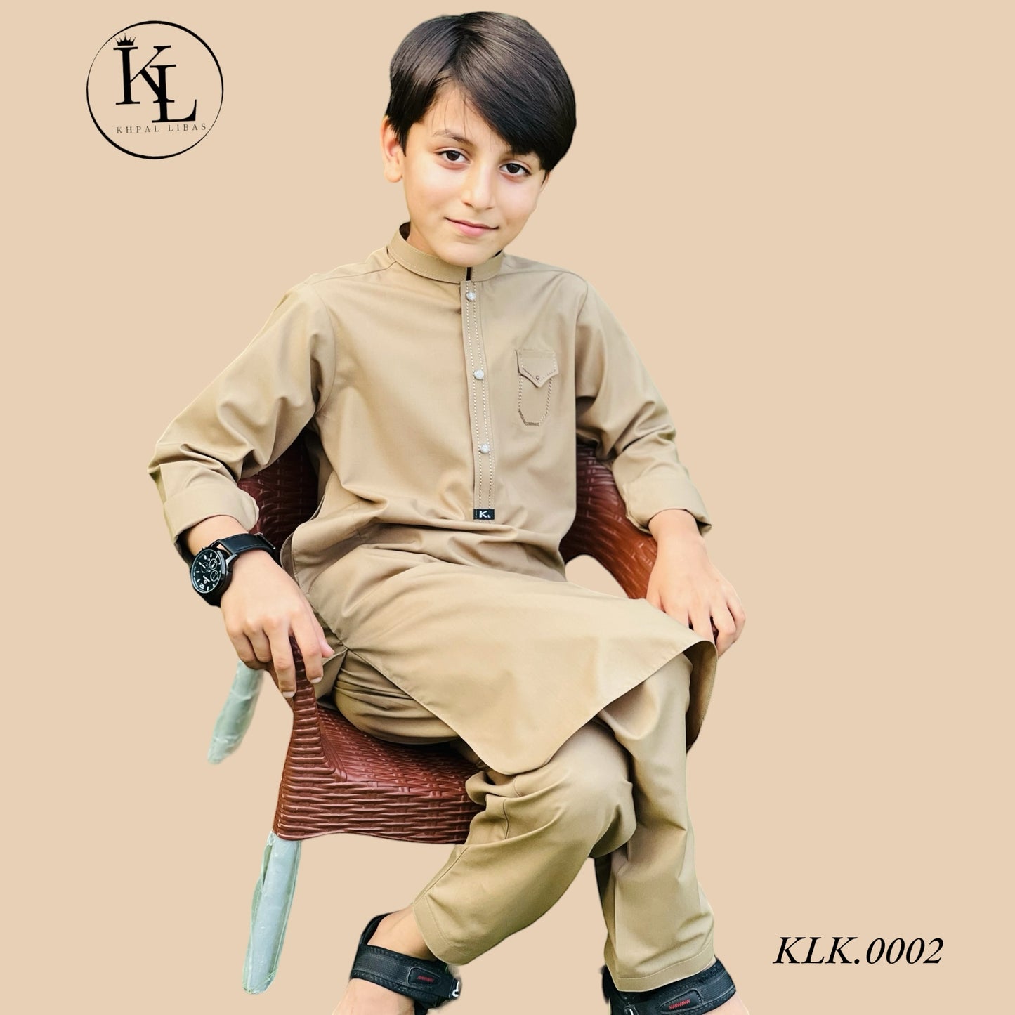 Beige Kameez Shalwar(KLK: 0002)