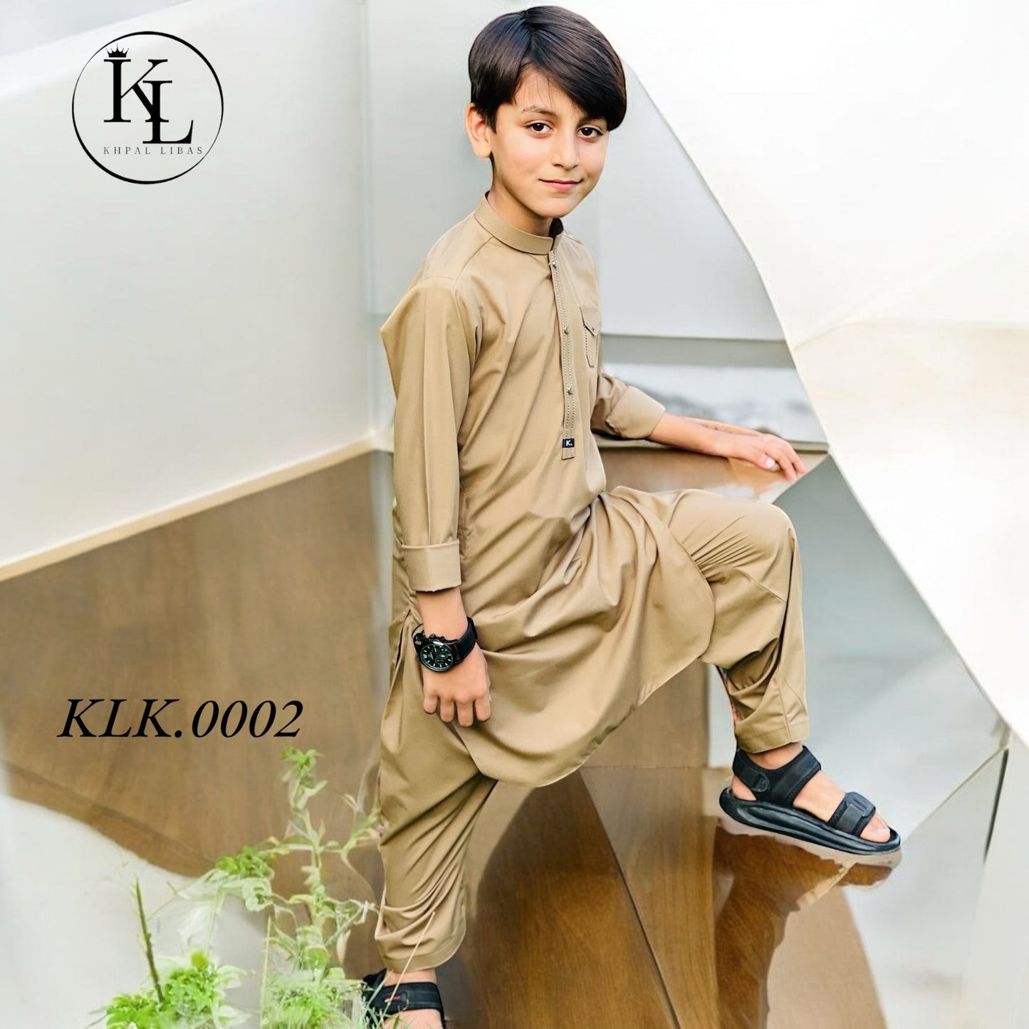 Beige Kameez Shalwar(KLK: 0002)